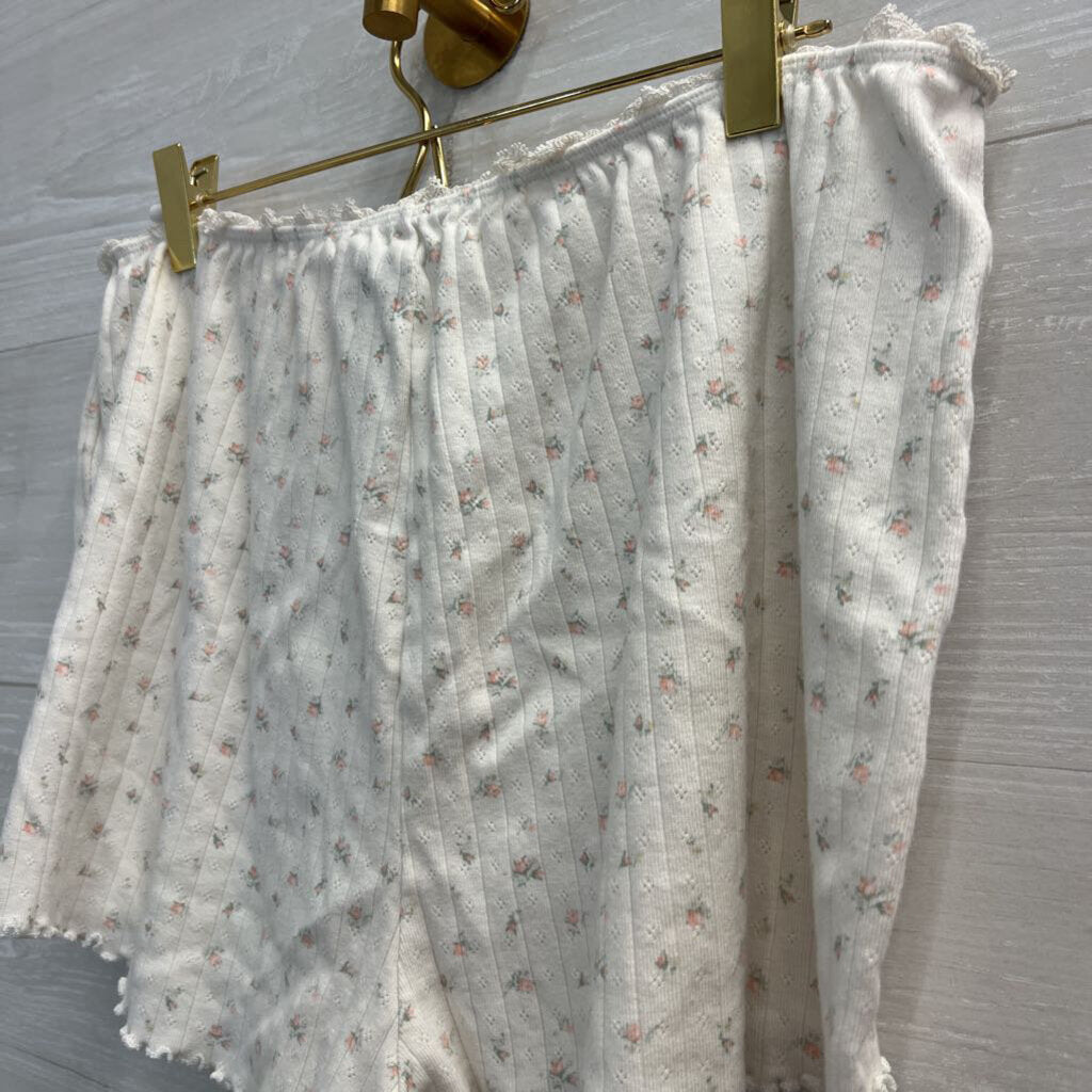 American Eagle White/ Pink Flower Print Tank/ Shorts Lounge Set Large