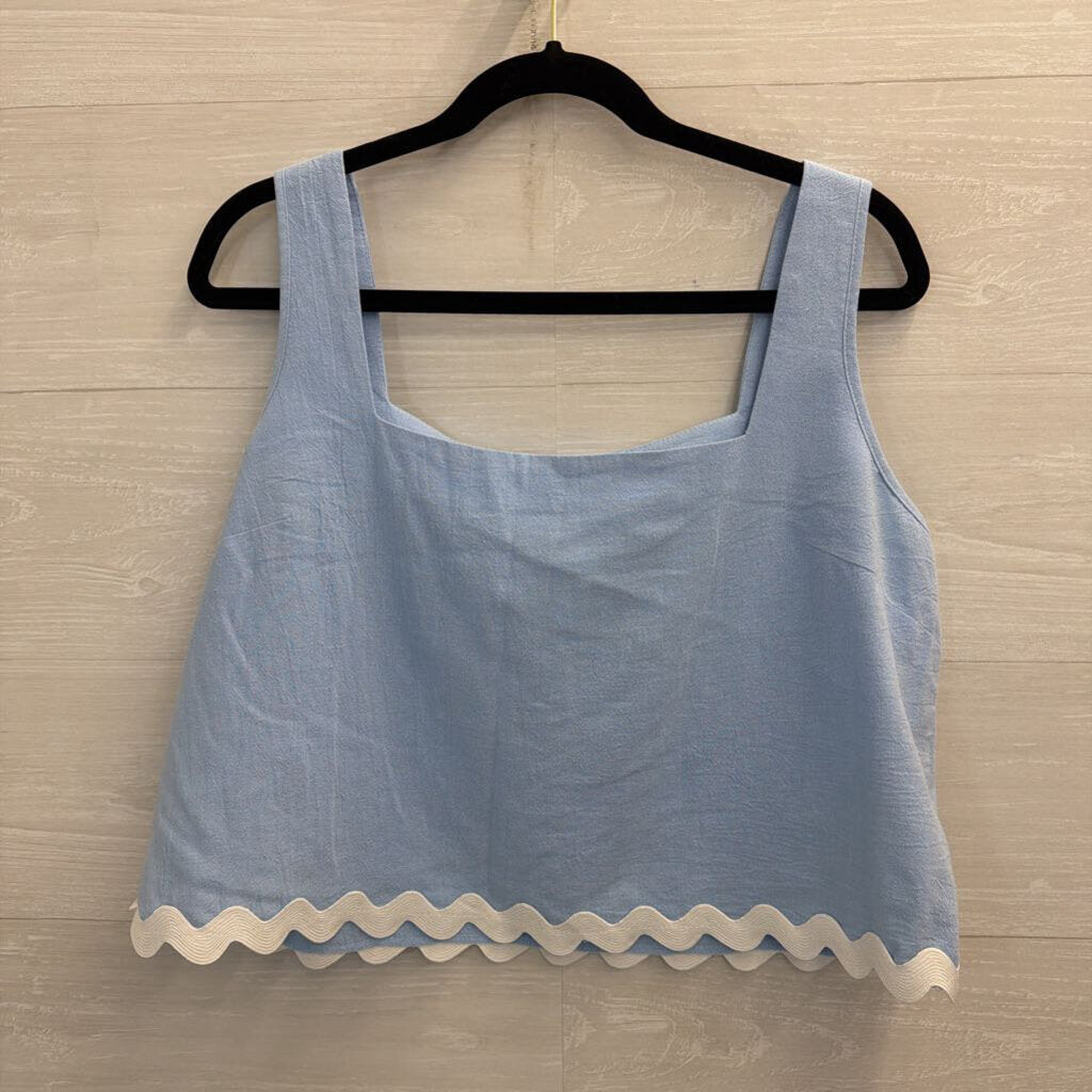 Etosell Blue Blue/ White Trim Tank/ Pants Set Large