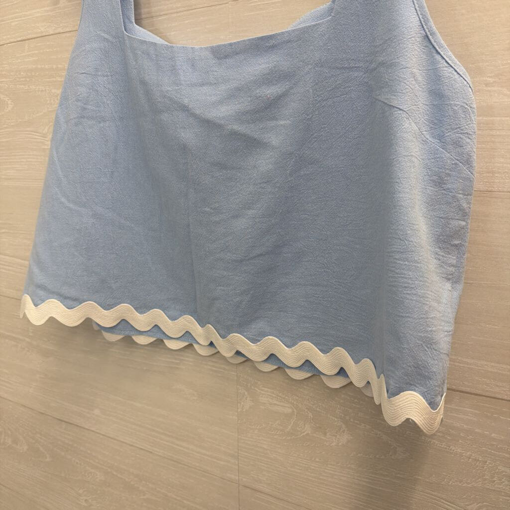 Etosell Blue Blue/ White Trim Tank/ Pants Set Large