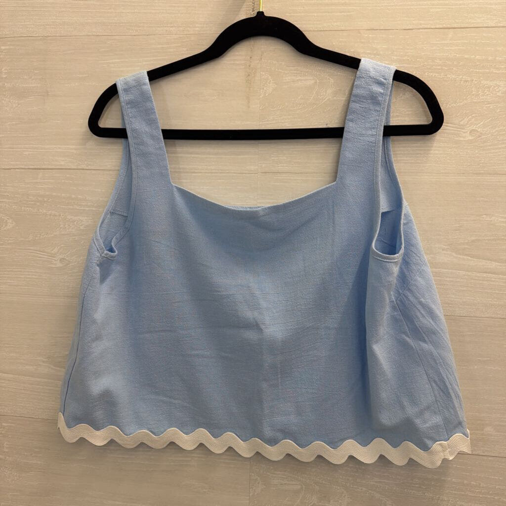 Etosell Blue Blue/ White Trim Tank/ Pants Set Large