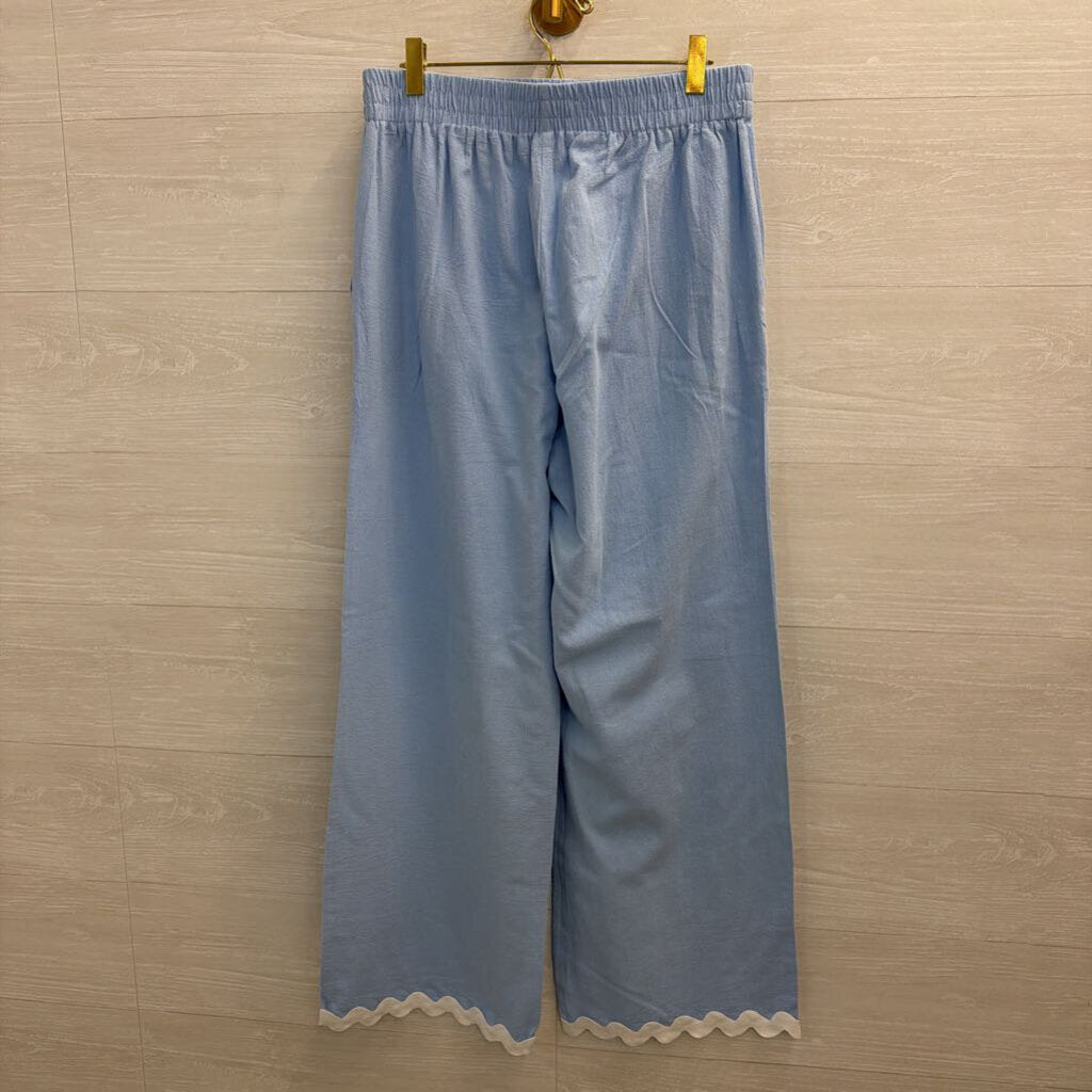 Etosell Blue Blue/ White Trim Tank/ Pants Set Large