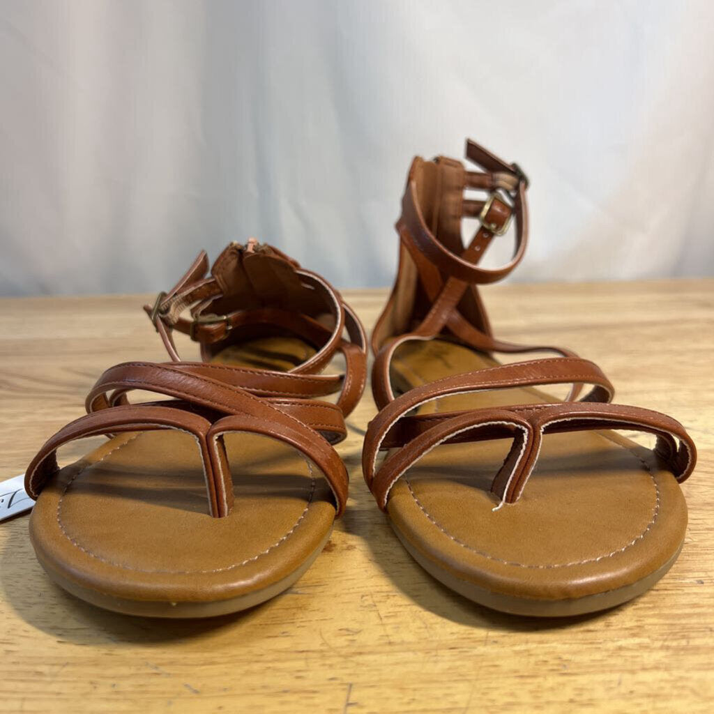 Luffymomo Brown Leather Strappy Sandals 9
