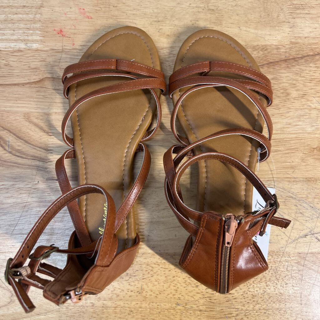 Luffymomo Brown Leather Strappy Sandals 9