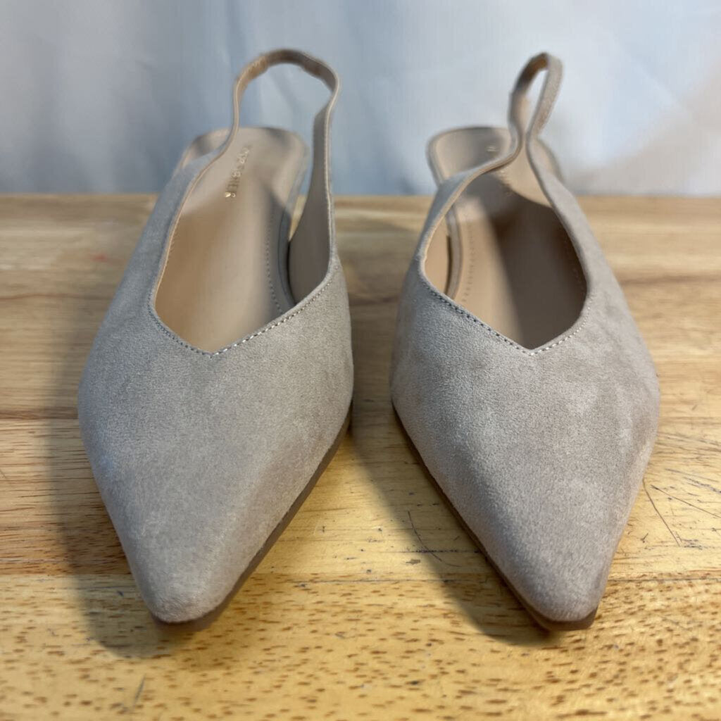 Marc Fisher Beige Suede Point Toe Slingback Heels 9
