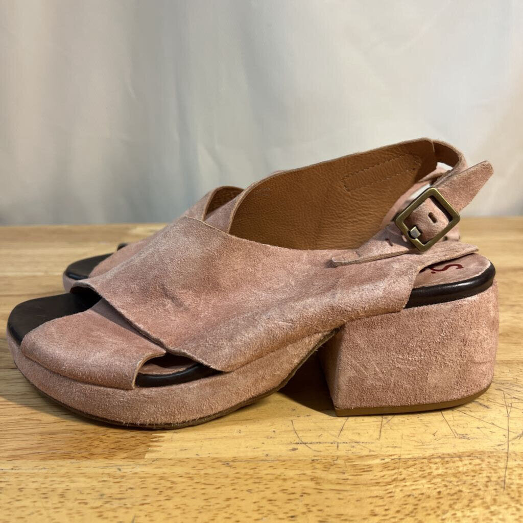 AS 98 Pink Suede Callen Sandal Block Heels 38