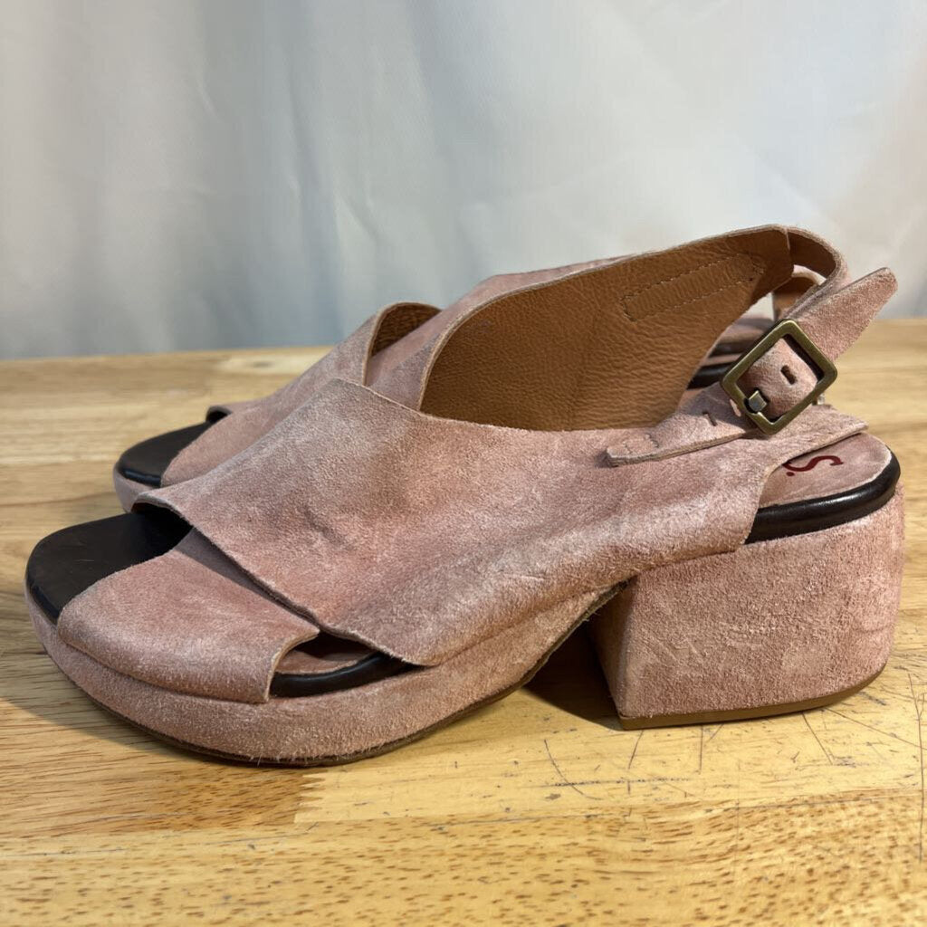 AS 98 Pink Suede Callen Sandal Block Heels 38