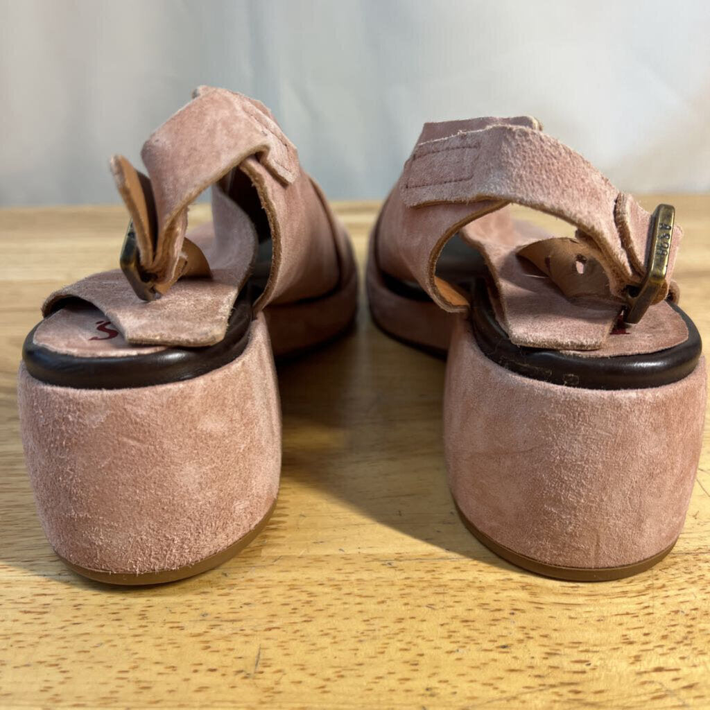 AS 98 Pink Suede Callen Sandal Block Heels 38