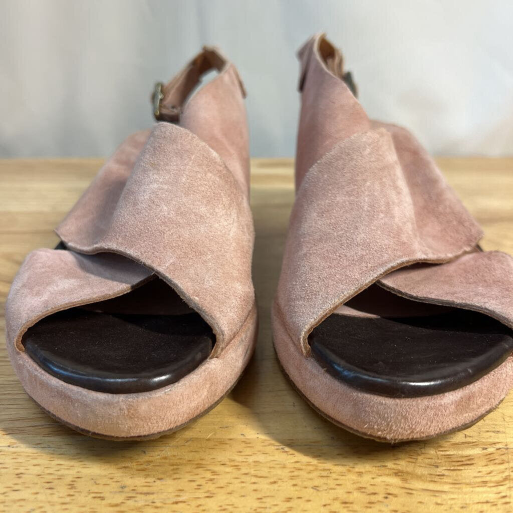 AS 98 Pink Suede Callen Sandal Block Heels 38