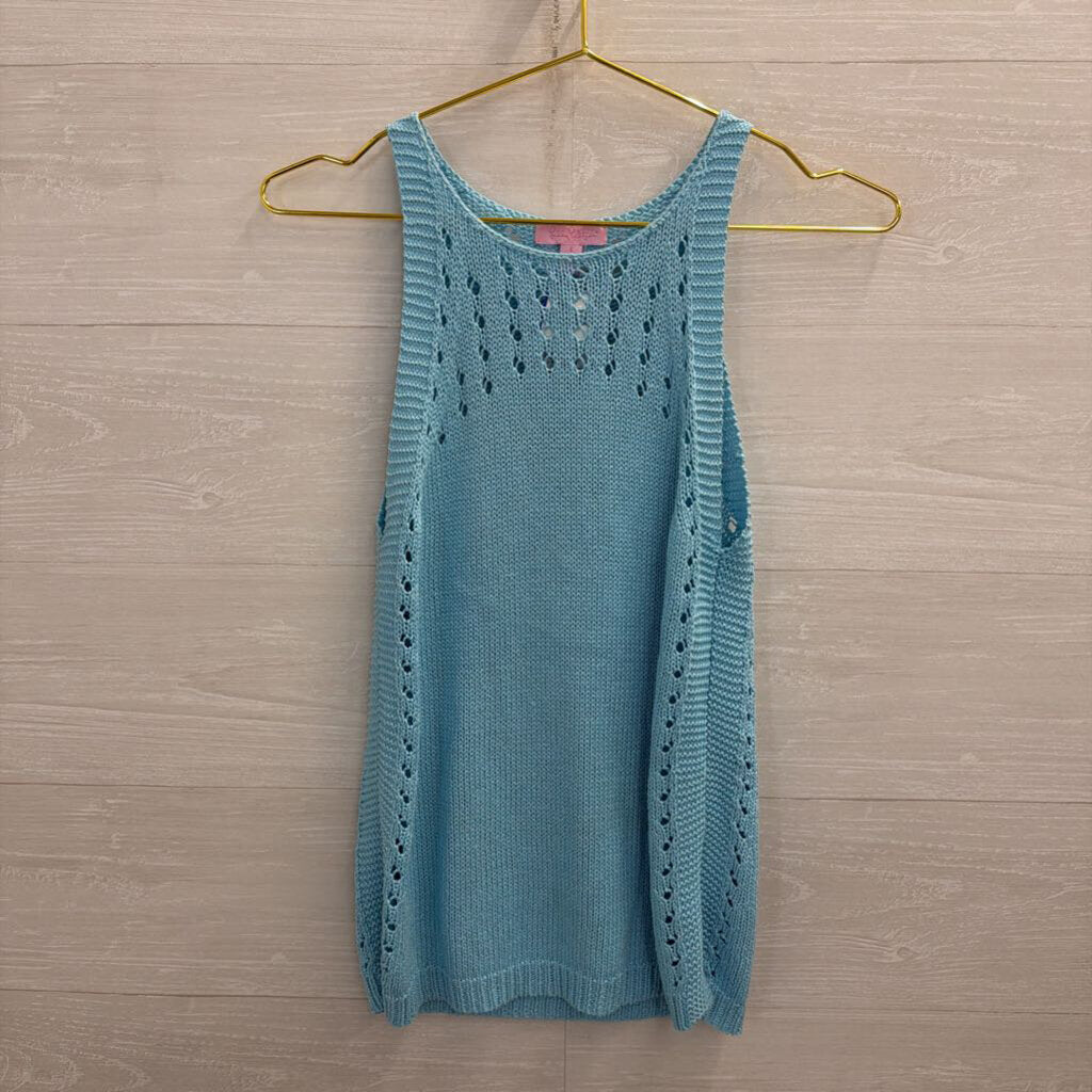 Lilly Pulitzer Blue Knit Tank Top Small