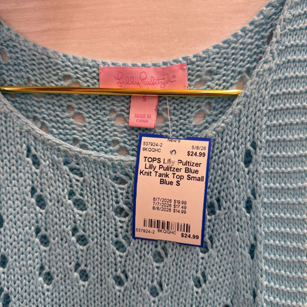 Lilly Pulitzer Blue Knit Tank Top Small