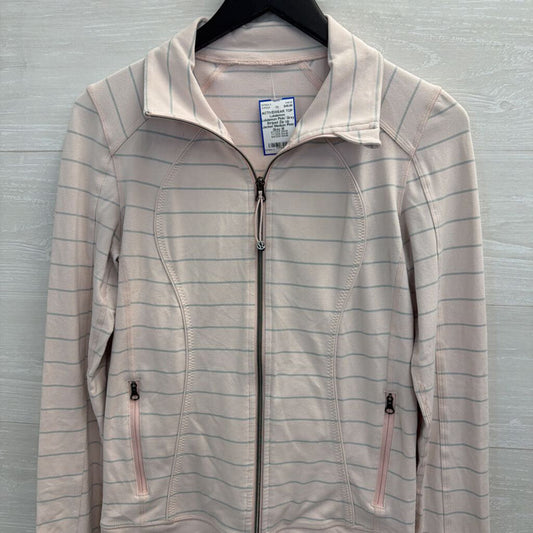 Lululemon Pink/ Grey Striped Zip Up Jacket Medium