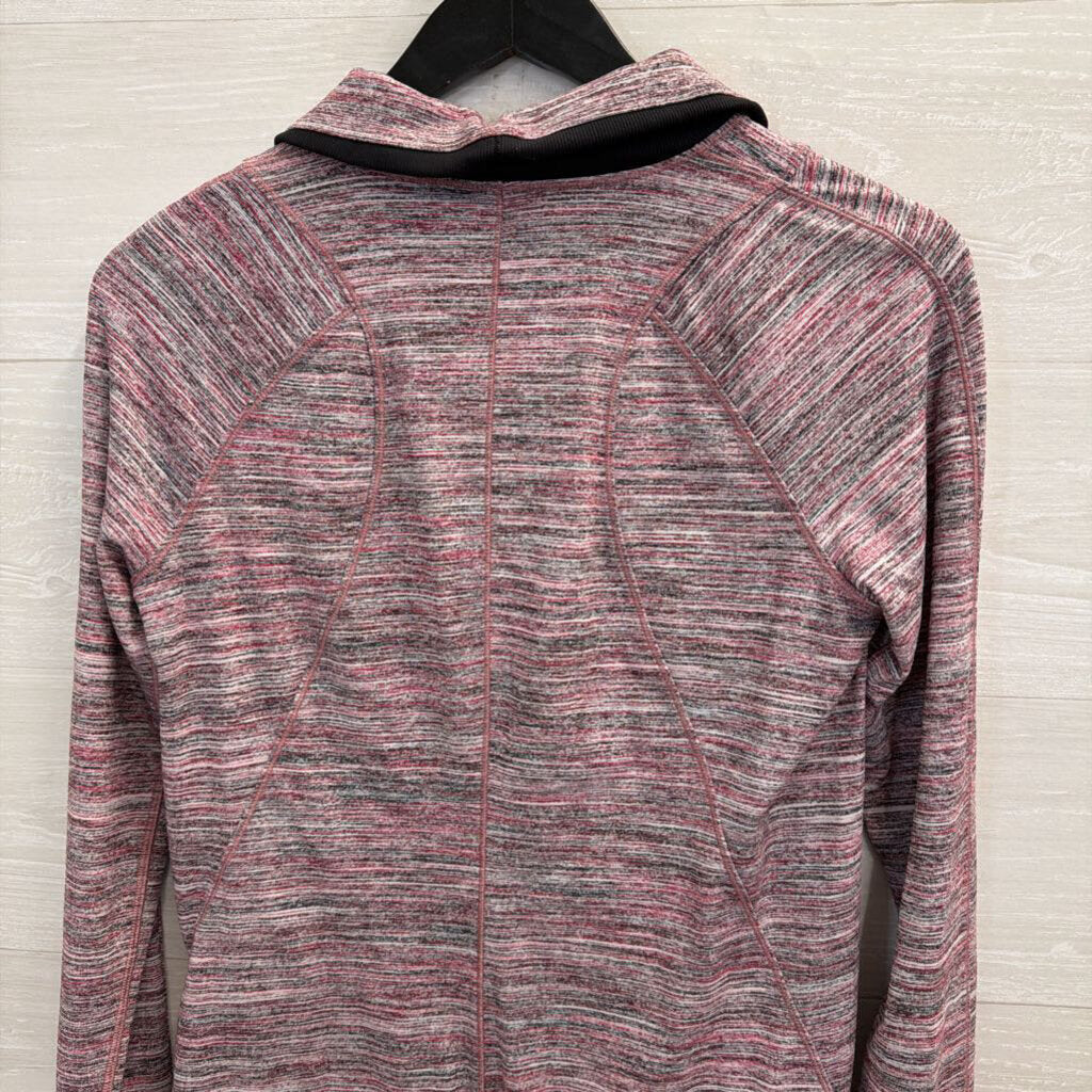Lululemon Pink/ Black Print Quarter Zip Pullover Medium