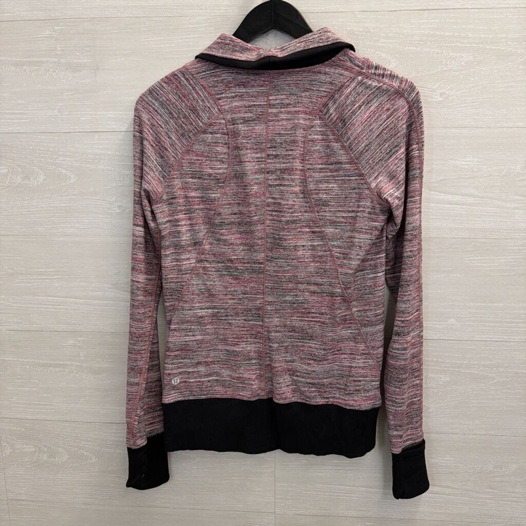 Lululemon Pink/ Black Print Quarter Zip Pullover Medium