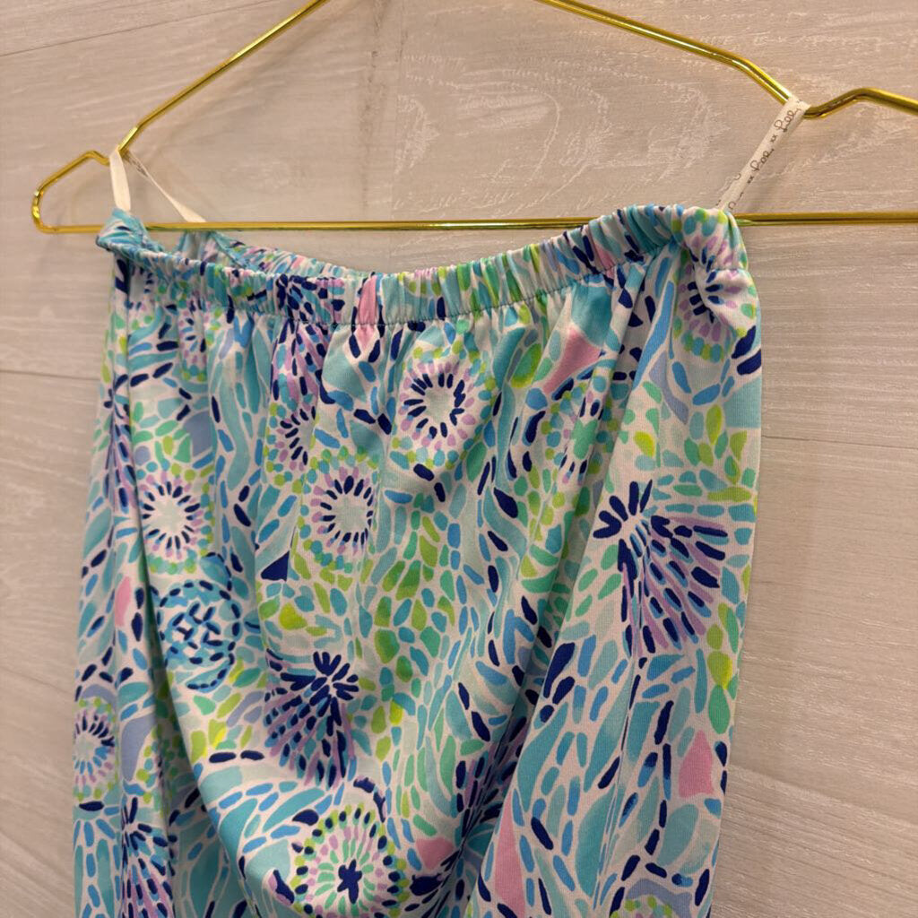 Lilly Pulitzer Blue/ Multi Print Strapless Top Small