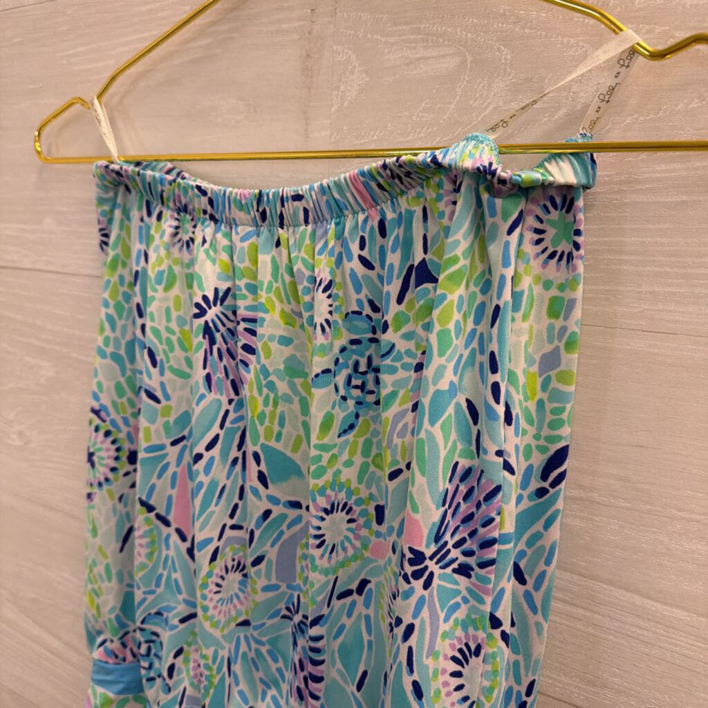 Lilly Pulitzer Blue/ Multi Print Strapless Top Small