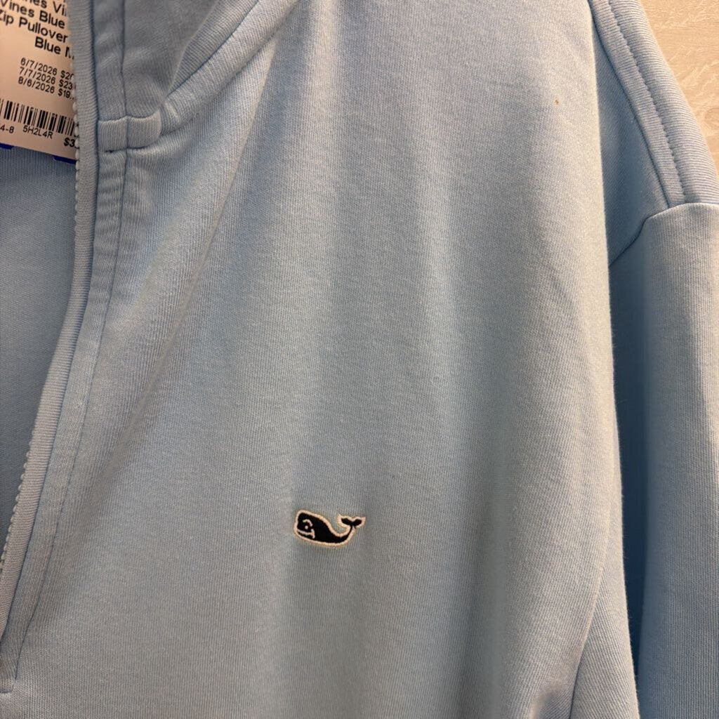 Vineyard Vines Blue Quarter Zip Pullover Medium