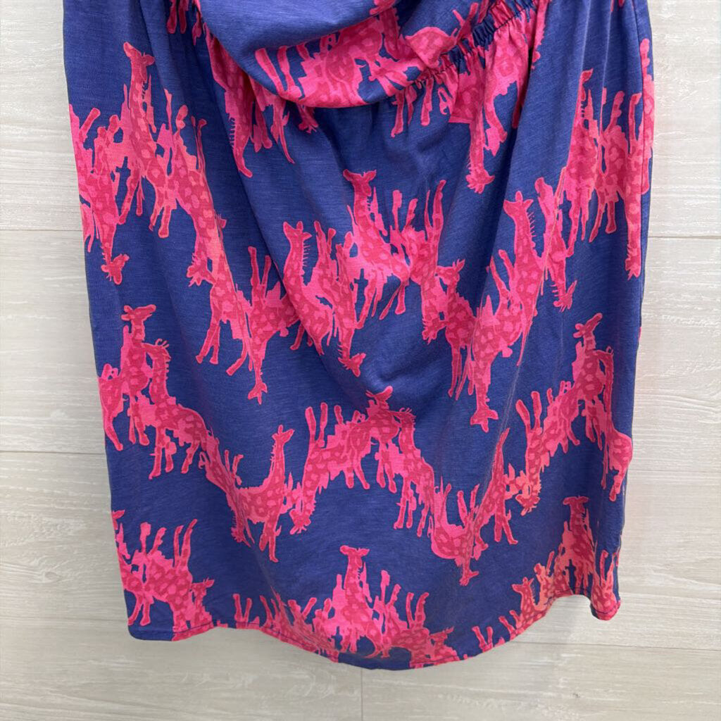 Lilly Pulitzer Blue/ Pink Print Strapless Dress Medium