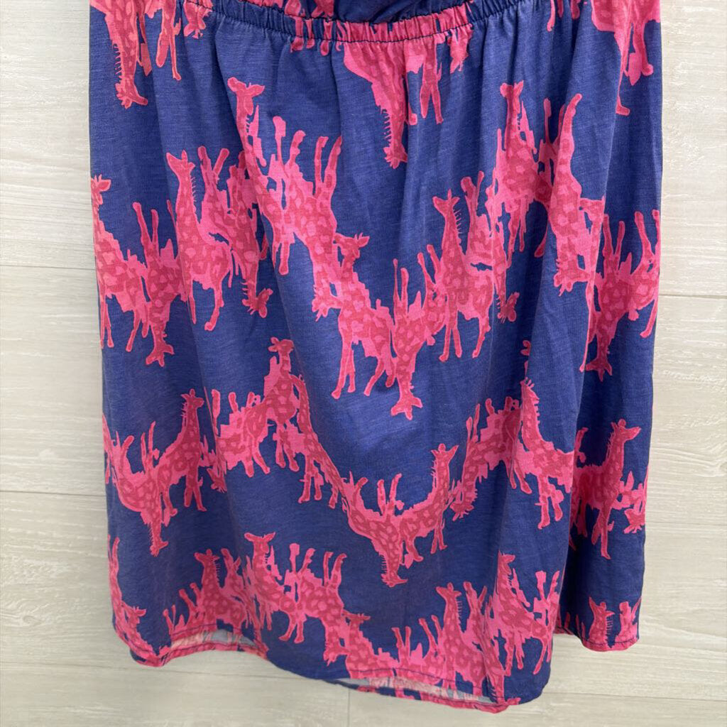 Lilly Pulitzer Blue/ Pink Print Strapless Dress Medium