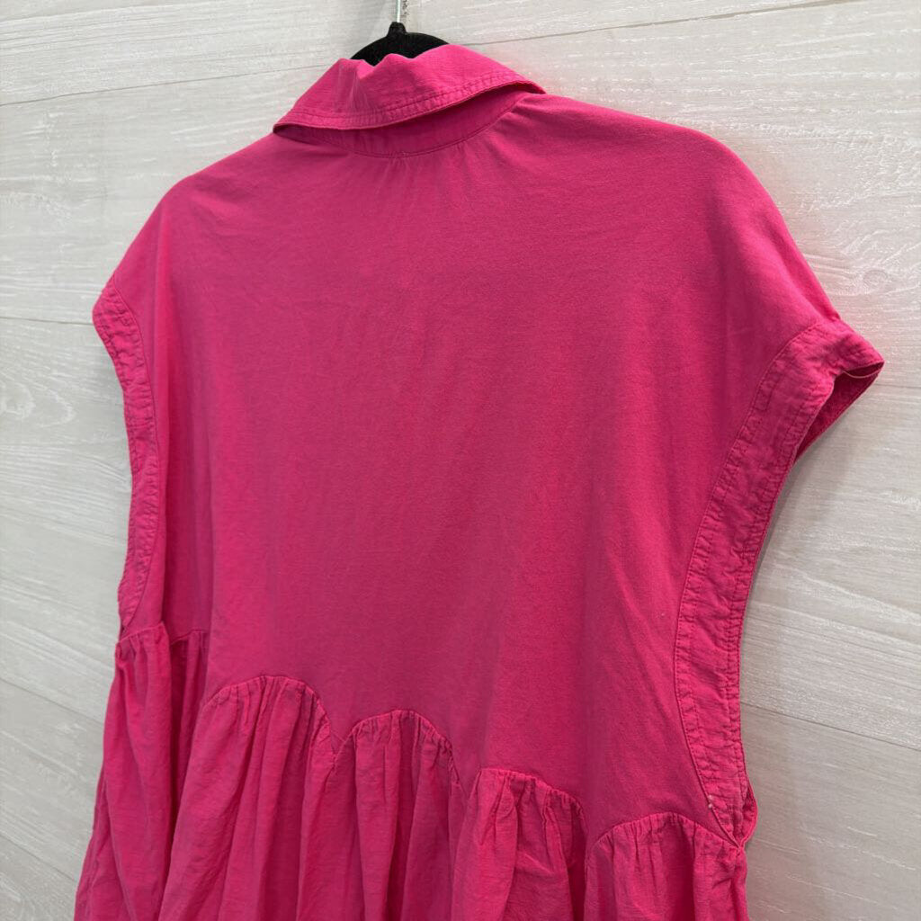 Anthropologie Pink Short Sleeve Baby Doll Tunic Top Medium
