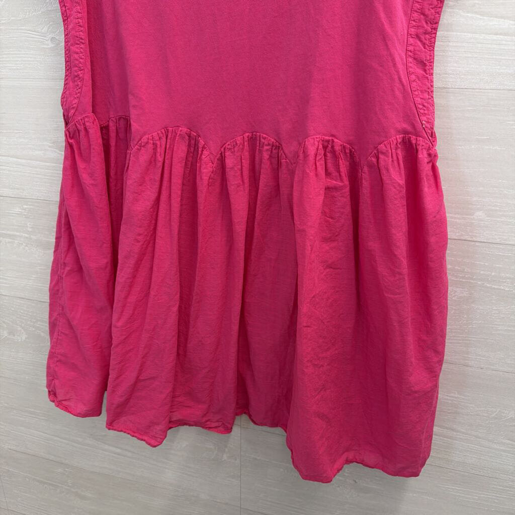 Anthropologie Pink Short Sleeve Baby Doll Tunic Top Medium