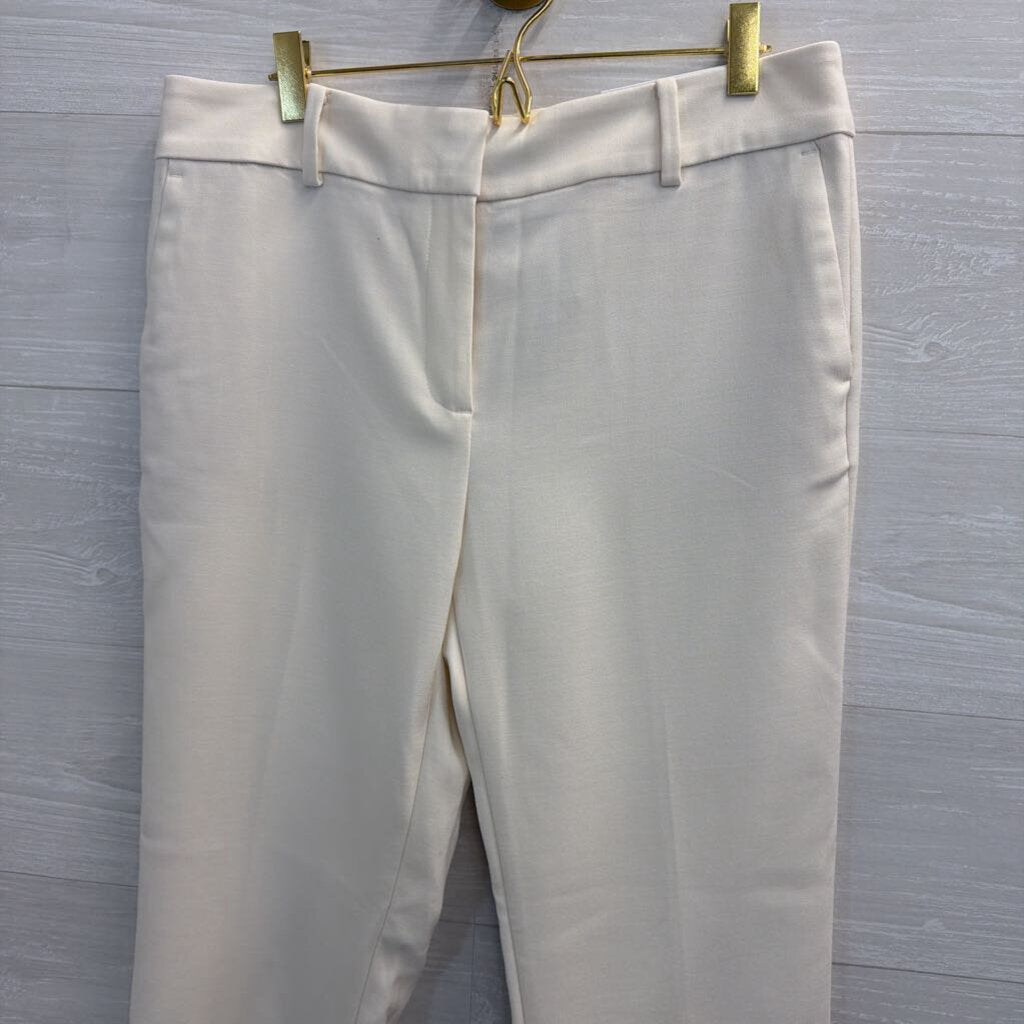 Ann Taylor Cream Mid Rise The Ankle Trouser Pants 6