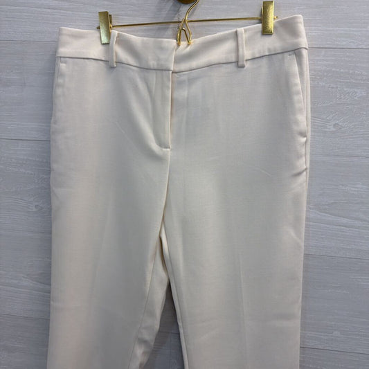 Ann Taylor Cream Mid Rise The Ankle Trouser Pants 6