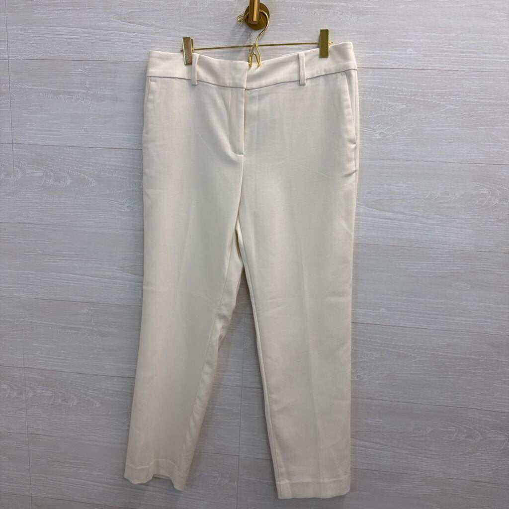 Ann Taylor Cream Mid Rise The Ankle Trouser Pants 6