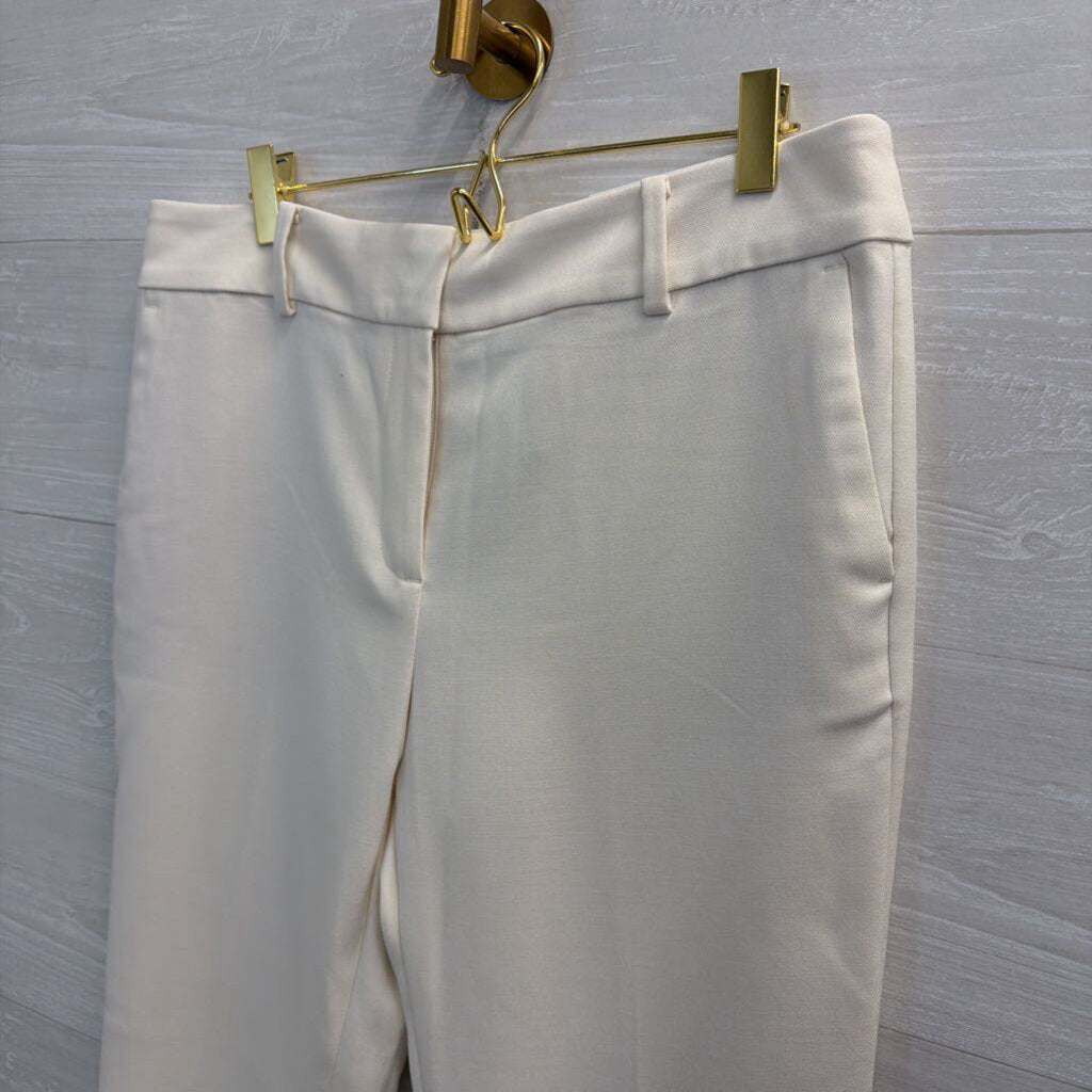 Ann Taylor Cream Mid Rise The Ankle Trouser Pants 6