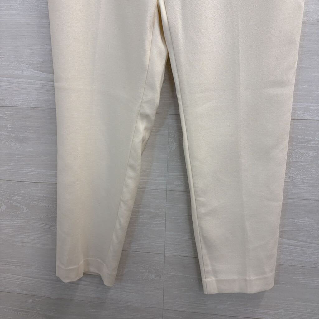Ann Taylor Cream Mid Rise The Ankle Trouser Pants 6