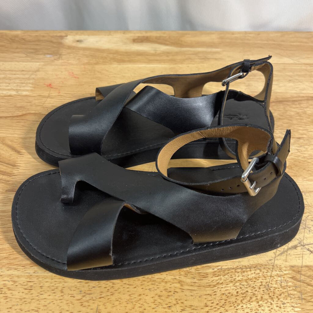 Madewell Black Leather Natasha Flatform Sandals 8