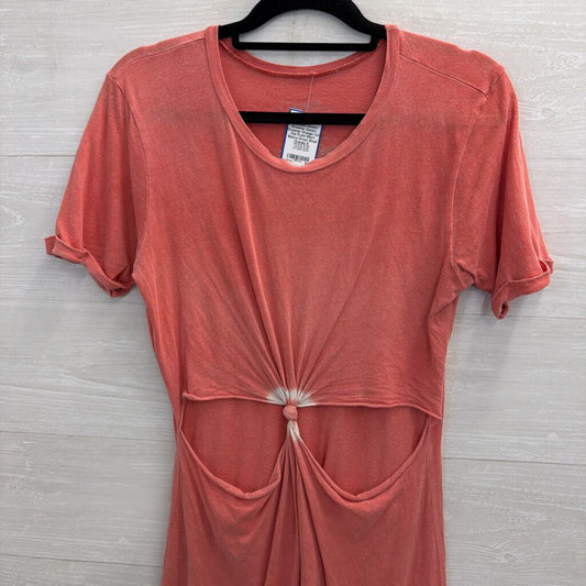 Desert Dreamer Orange Cut Out Front Short Sleeve Dress Small
