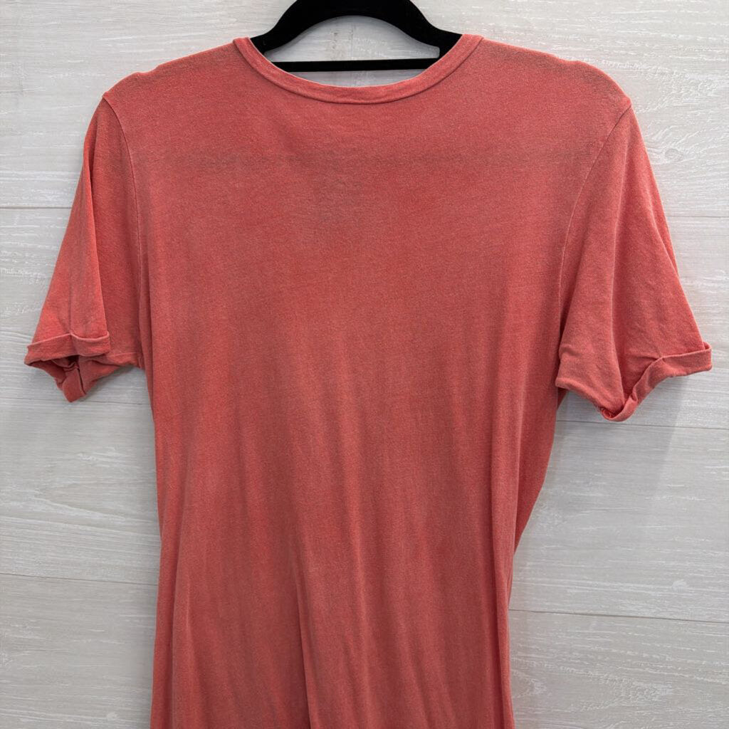 Desert Dreamer Orange Cut Out Front Short Sleeve Dress Small