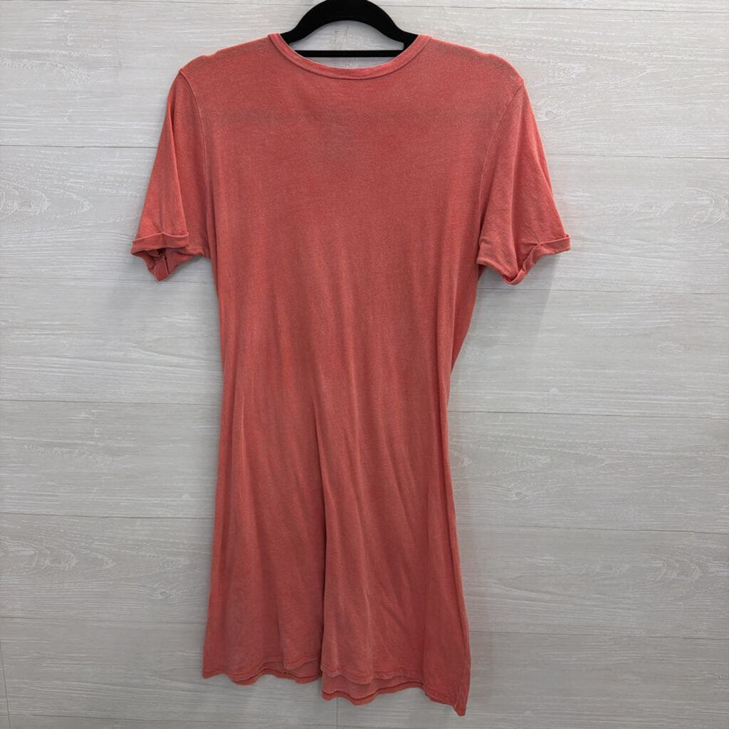 Desert Dreamer Orange Cut Out Front Short Sleeve Dress Small