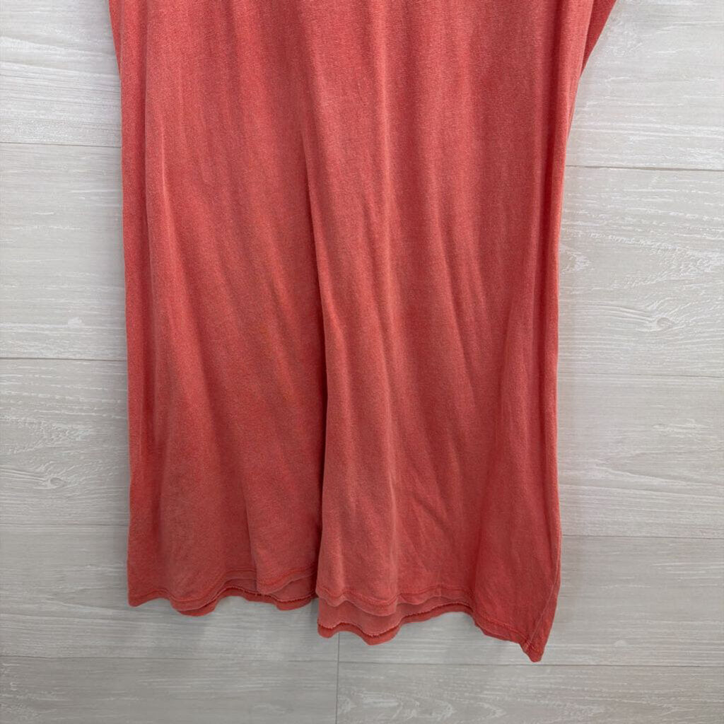 Desert Dreamer Orange Cut Out Front Short Sleeve Dress Small