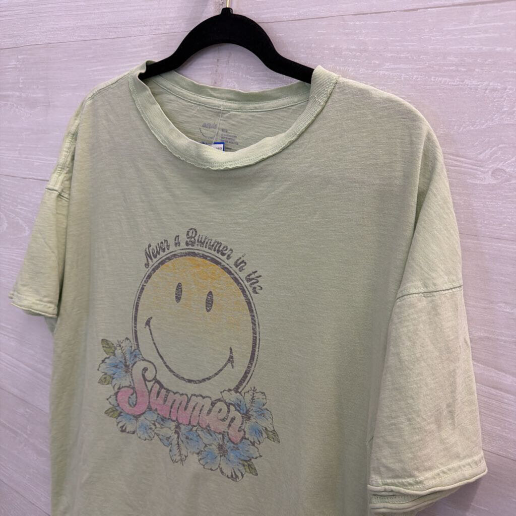 Aerie Green/ Multi Never a Bummer in the Summer Short Sleeve Graphic Tee Medium