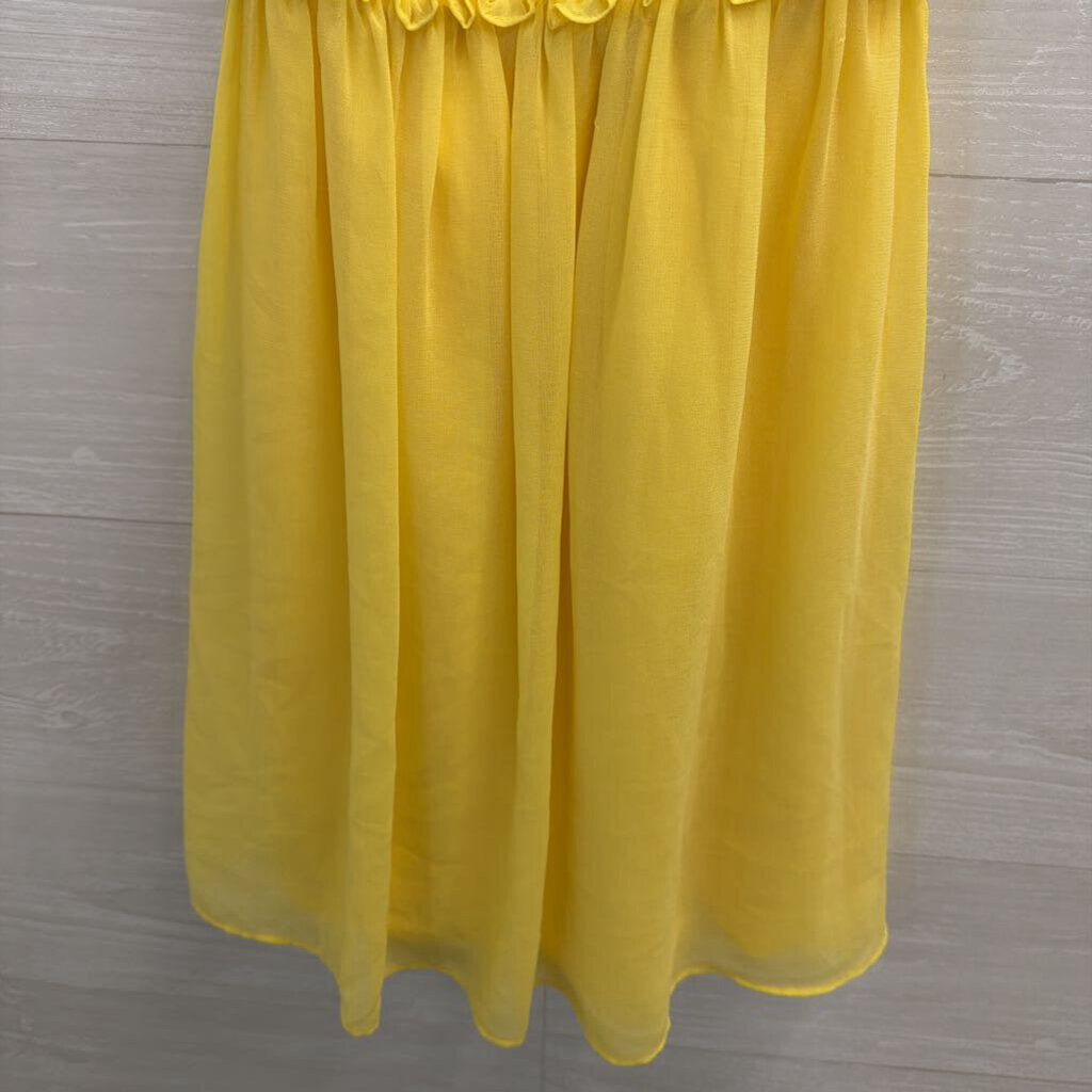 Yellow Smocked Waist Mini Dress Small