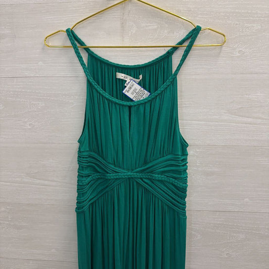 Max Studio Green Braided Detail Sleeveless Maxi Dress Medium