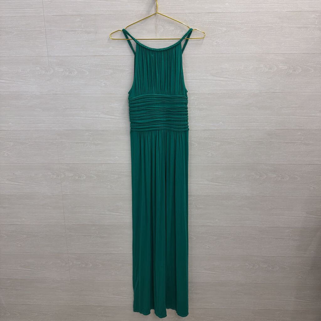 Max Studio Green Braided Detail Sleeveless Maxi Dress Medium