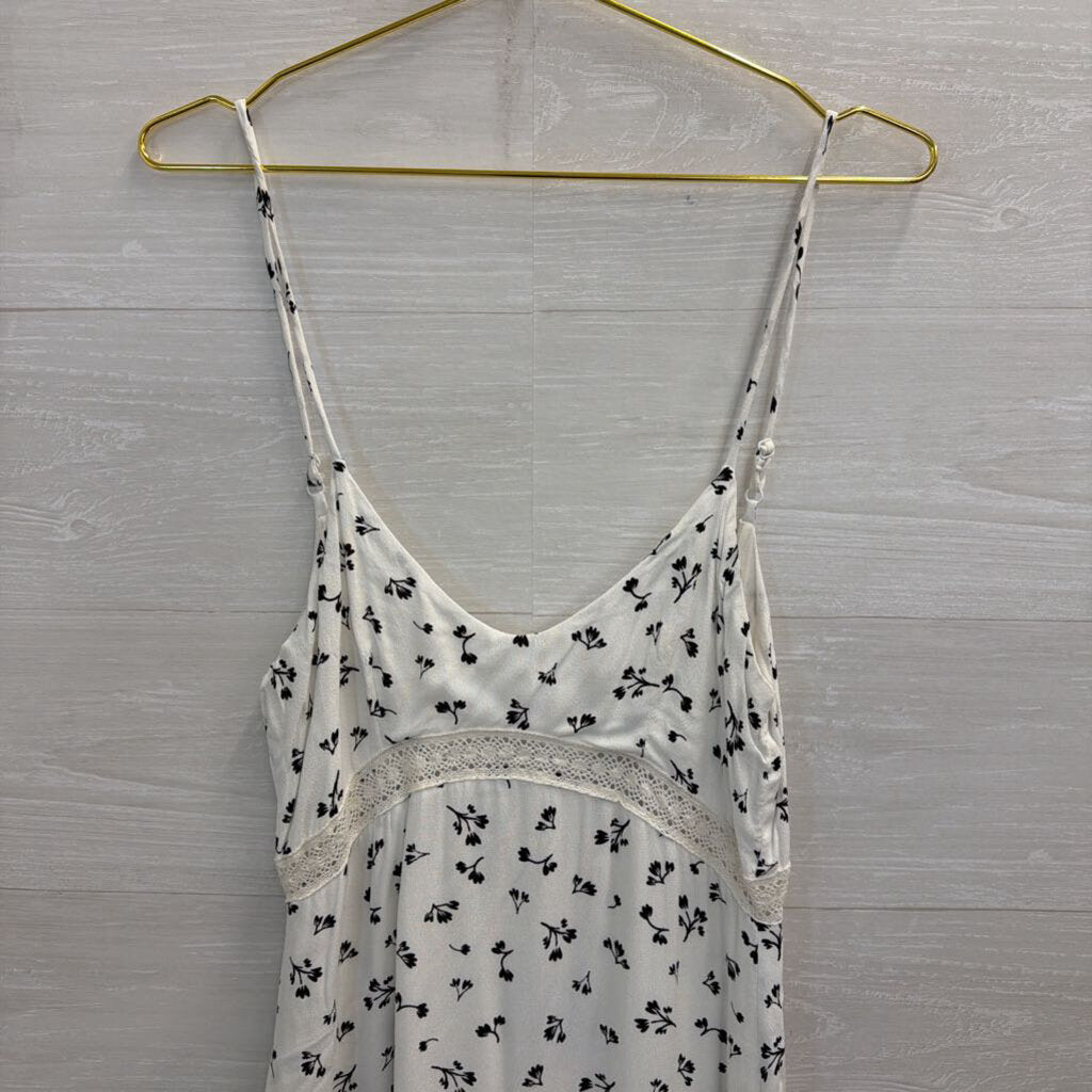 Olivaceous White/ Black Print Mini Dress Medium