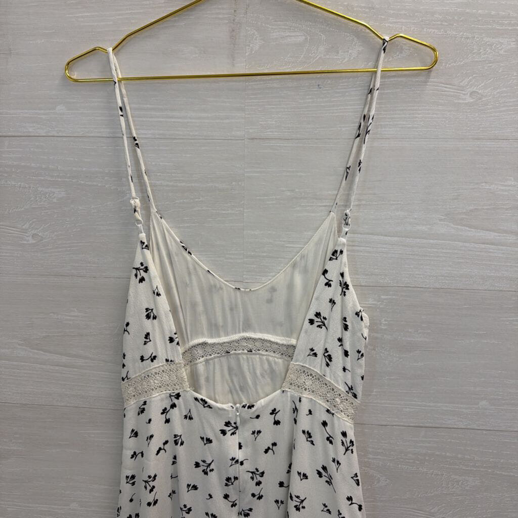 Olivaceous White/ Black Print Mini Dress Medium