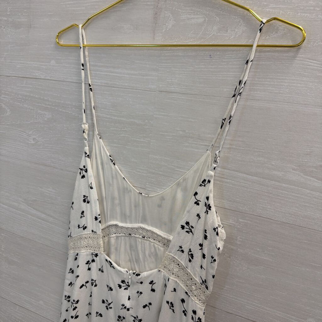 Olivaceous White/ Black Print Mini Dress Medium