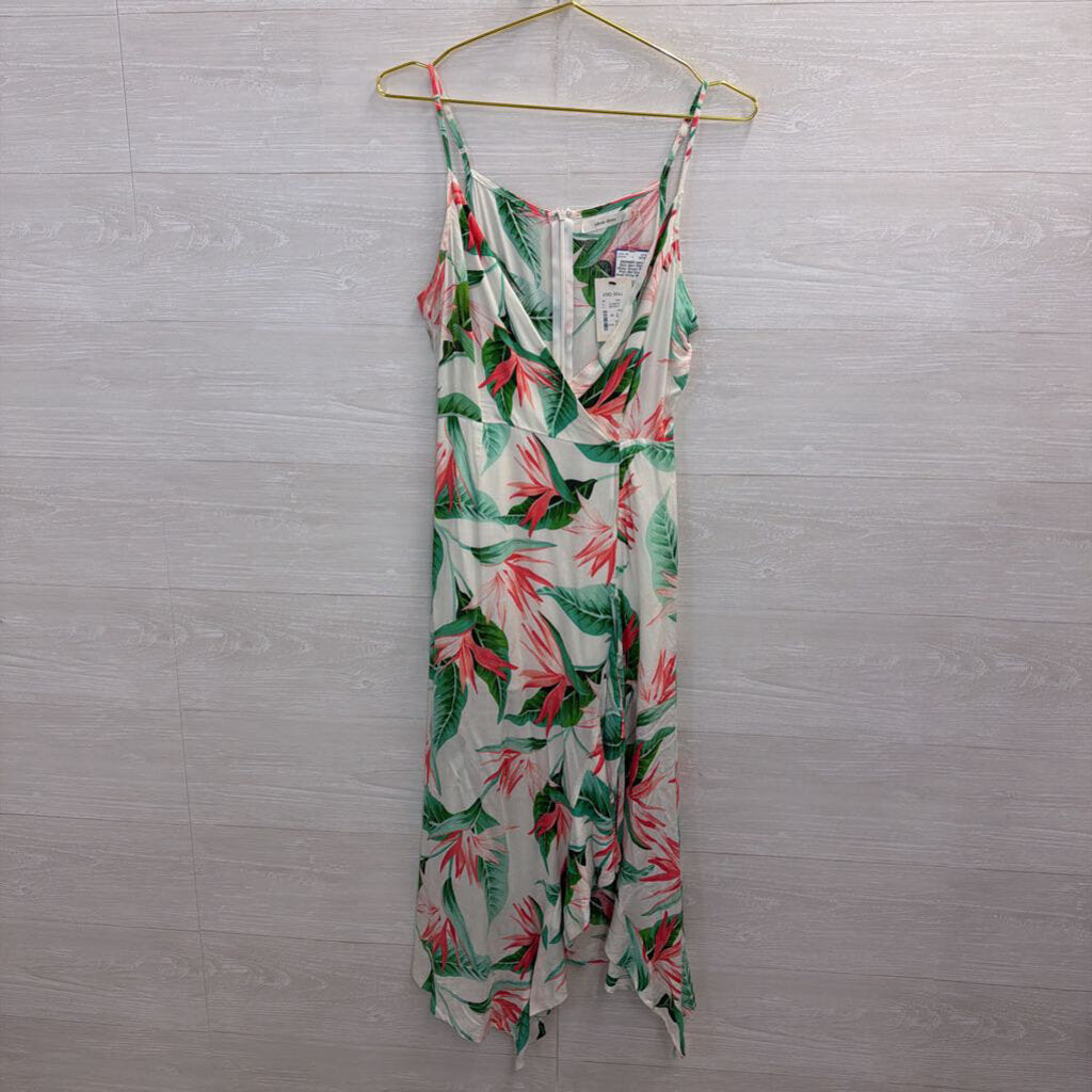 Idem Ditto White/ Green/ Pink Print Midi Dress Small