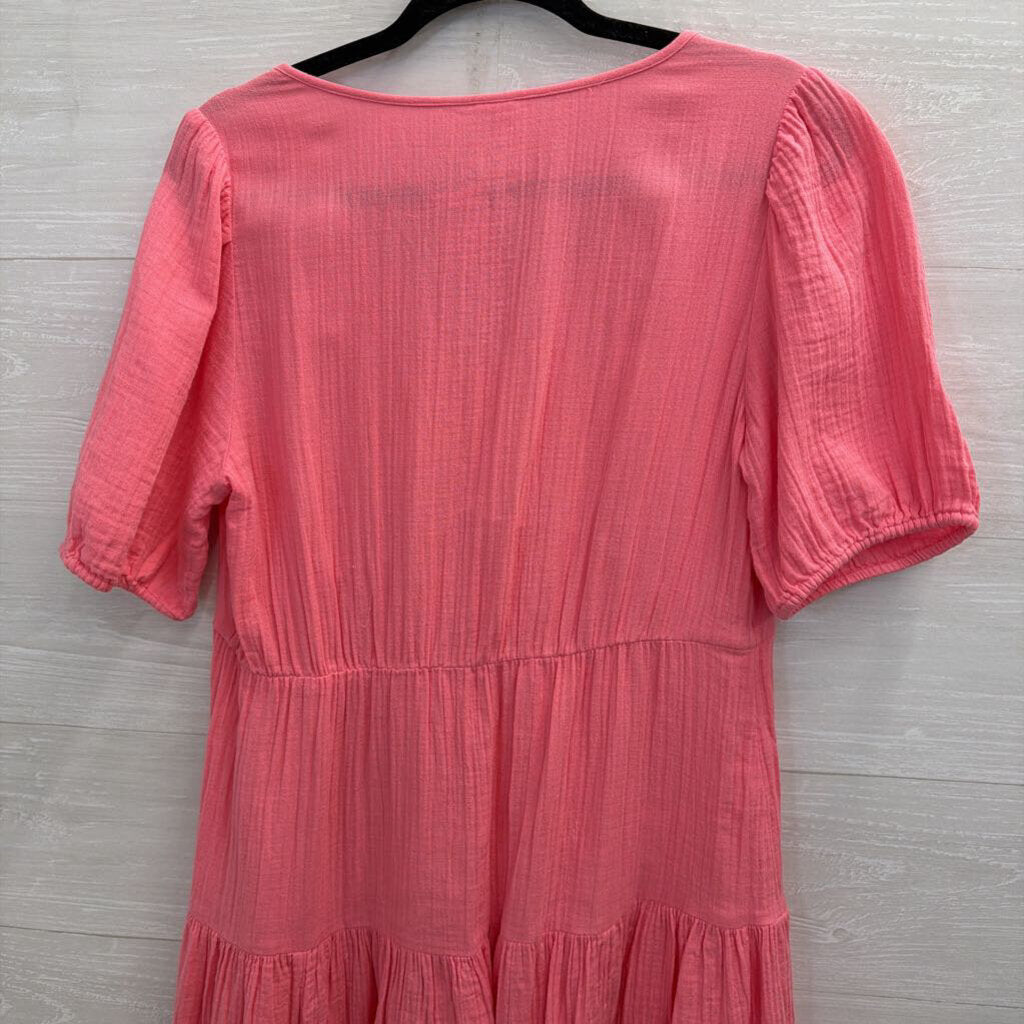 Gap Pink Short Puff Sleeve Dress Small