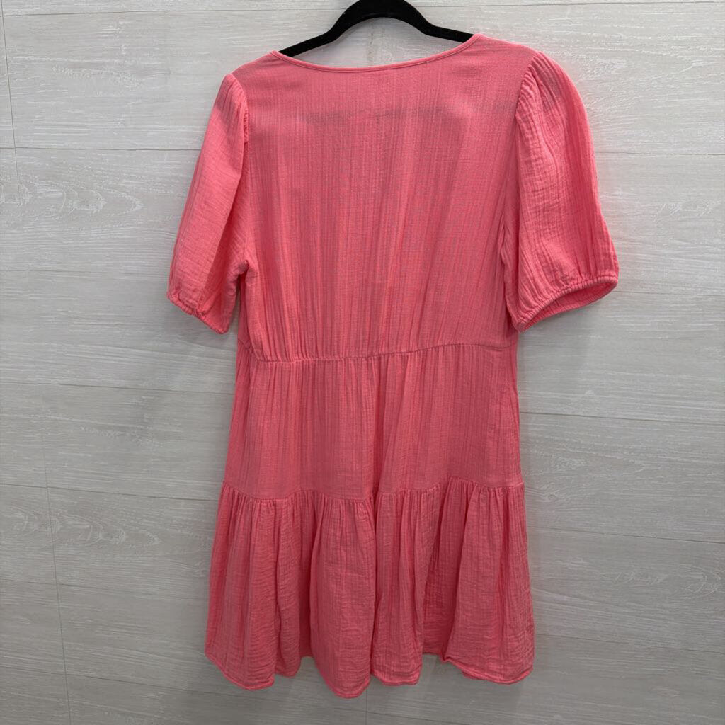 Gap Pink Short Puff Sleeve Dress Small