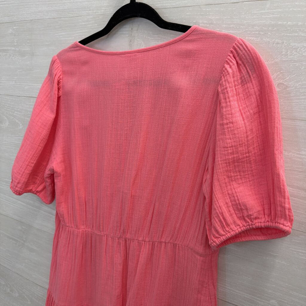 Gap Pink Short Puff Sleeve Dress Small