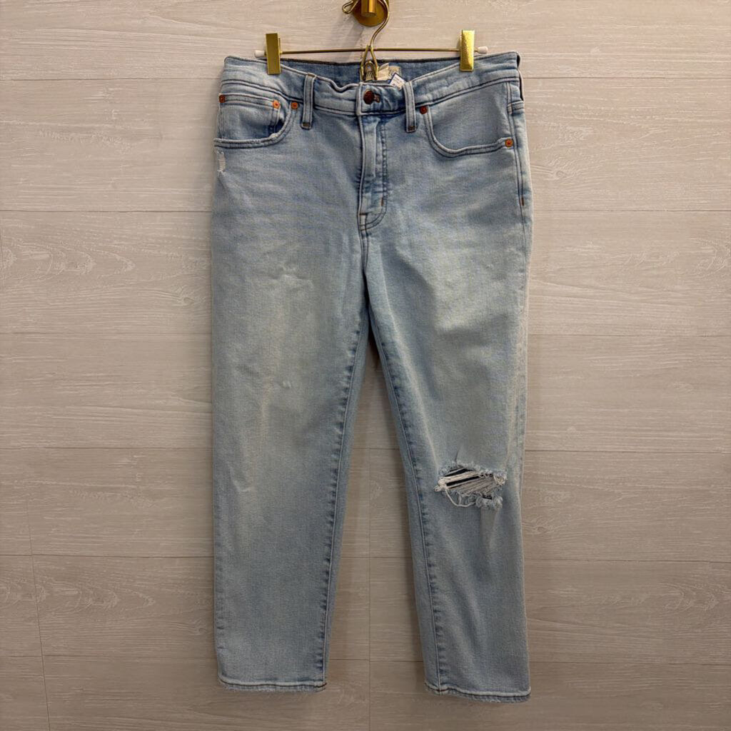 Madewell Light Wash Mid Rise Classic Straight Leg Jeans 29