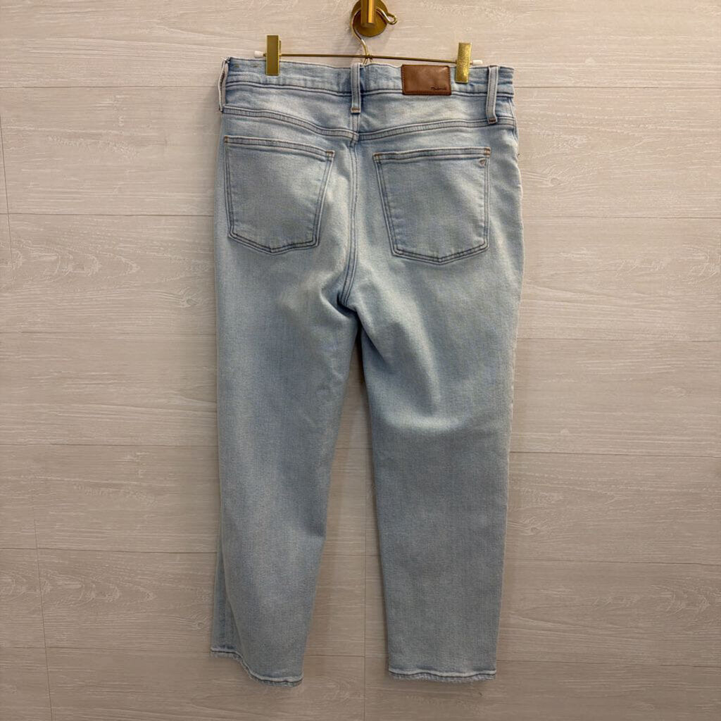 Madewell Light Wash Mid Rise Classic Straight Leg Jeans 29