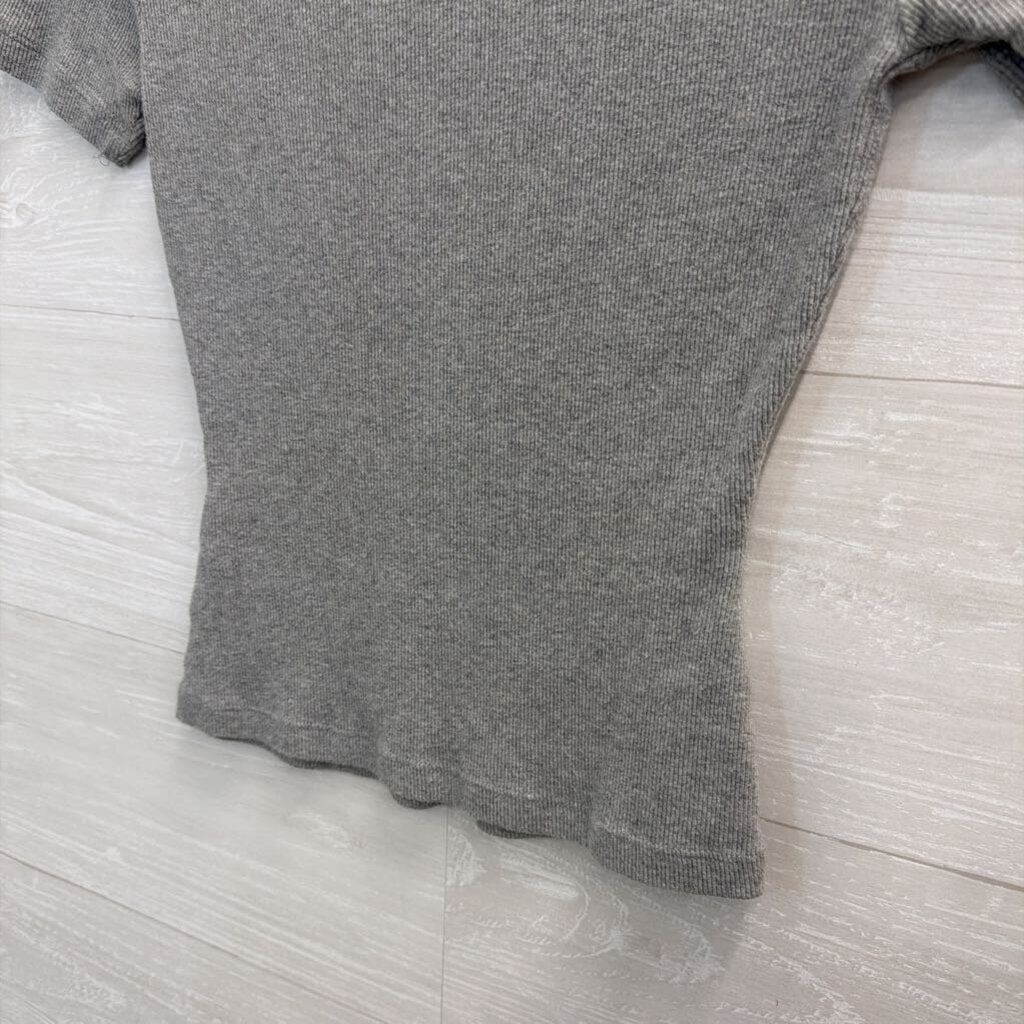 Boden Grey Ribbed Short Sleeve Top Extra Small