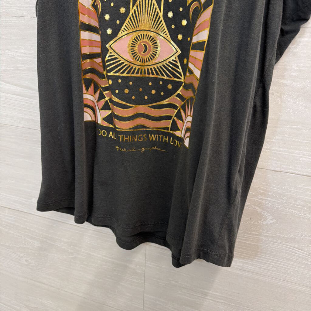 Spiritual Gangster Grey/ Multi Graphic Print Tank Top Medium