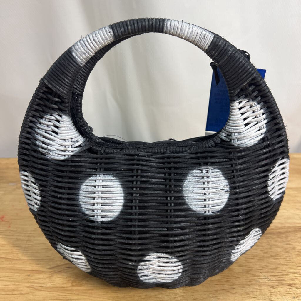 Kate Spade X Target Black/ White Polka Dot Wicker Purse